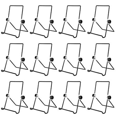 Imagem de PINGEUI Suporte de exibição de ferro ajustável, suporte de exibição de fio ajustável, suporte dobrável para tablet para tablet, livros, fotos, pratos, livros de receitas