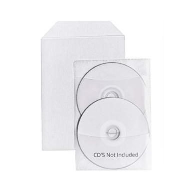 Imagem de 50 capas transparentes de plástico CPP para DVD com aba para caixa de DVD de 14 mm e 2 discos não tecidos da StarTechDeals
