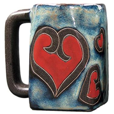 Imagem de Uma (1) coleção MARA STONEWARE – Caneca quadrada colecionável de 340 ml – Design de coração de dia dos namorados