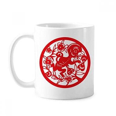 Imagem de Caneca de cerâmica com estampa de macaco com estampa do zodíaco da China, caneca de cerâmica para café e porcelana
