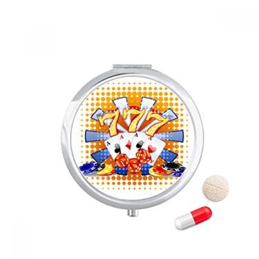 Imagem de Casino Dice Chips Poker Ilustração Estojo de Comprimidos Bolso Caixa de Armazenamento de Remédios Dispensador de Recipiente