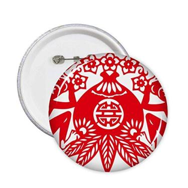 Imagem de China Zodíaco chinês macaco flores pêssego pinos crachá botão emblema acessório decoração 5 peças