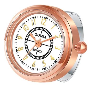 Imagem de Lancardo 1 a 3 Pacote de Relógio Anel Elegante para Mulheres e Homens Relógio Analógico de Quartzo Mostrador Branco Numerais Arábicos Ajustável Ouro Prata Rosa Relógio de Dedo, Ouro-rosa