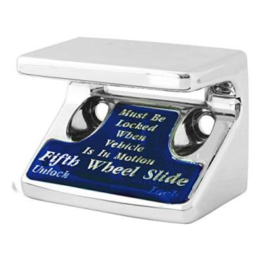 Imagem de GG Grand General Protetor de interruptor cromado 96121 com adesivo azul da 5ª roda para Freightliner