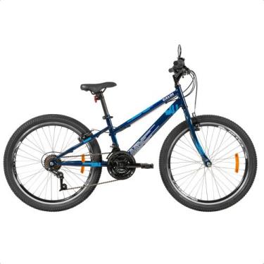 Imagem de Bicicleta Infantil Max Azul Aro 24 Freios V-Brake 07 Velocidades Até 5