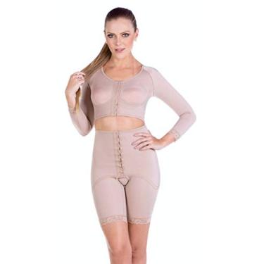 Imagem de Modelador Curto Com Manga Com Abertura Abdominal Slim
