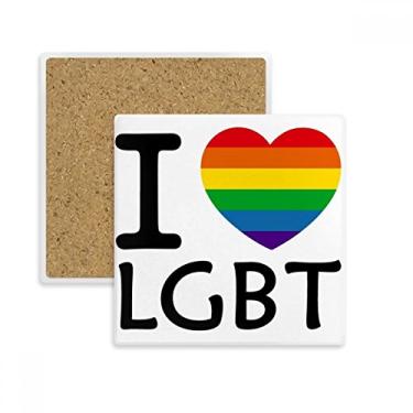 Imagem de Arco-íris Transgênero Bissexuais LGBT Quadrado Porta-copos Porta-copos Porta-copos Pedra de isolamento
