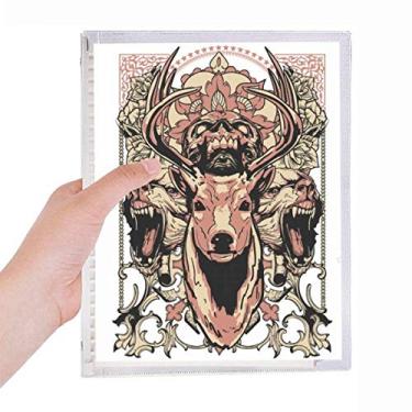 Imagem de Caderno de flores crânios de cervo para diário de folhas soltas recarregável