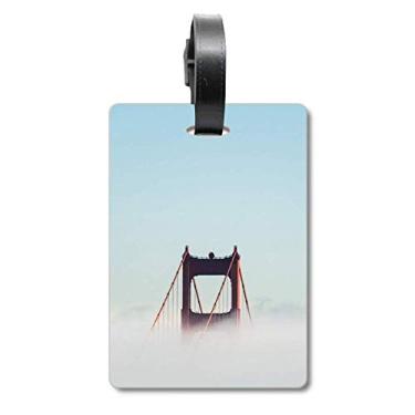 Imagem de Fog Golden Gate Bridge Bay Cloud Mala Etiqueta de bagagem para cartão de bagagem