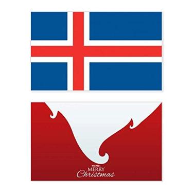 Imagem de Bandeira da Islândia com a bandeira nacional da Europa, feriado, Natal, cartão de parabéns