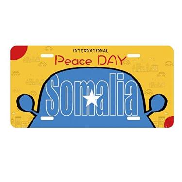 Imagem de DIYthinker Placa de licença com nome da bandeira do país da Somália, etiqueta para decoração de carro, dia da paz