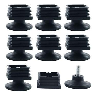 Imagem de Kit de inserções de tubo redondo de plástico para nivelamento de pés da uxcell para móveis, deslize, nivelador ajustável para mesa de sofá, perna 8 conjuntos, a18092200ux0352, 38x38xM8+45