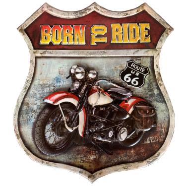 Imagem de Placa Rota 66 Born To Ride