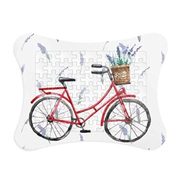 Imagem de Moldura de quebra-cabeça de aquarela de flor de lavanda para decoração de imagem Enfeite de jogo de quebra-cabeça