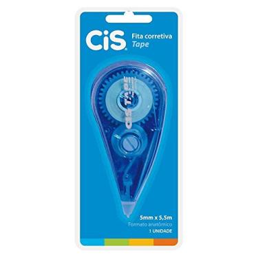 Imagem de CIS Tape Fita Corretiva branca medindo 5mm x 5,5m - Azul - Blister C/01 unidade