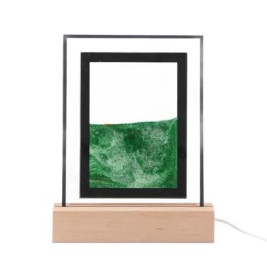 Imagem de Luz de Areia Em Movimento, Luz Noturna de Pintura Em Areia Movediça, Vidro Branco Quente Requintado para Desktop (Verde)