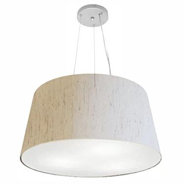 Imagem de Lustre Pendente Cone Cúpula Tecido 30/60x50 cm, Vivare Iluminação, Pendente4063 LLA, Linho Bege, Grande
