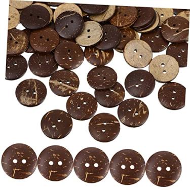 Imagem de Operitacx 100 Unidades olho coco botões artesanato DIY botões artesanais loja fantasias loja roupas decoração roupa faça você mesmo botões para costura casaco