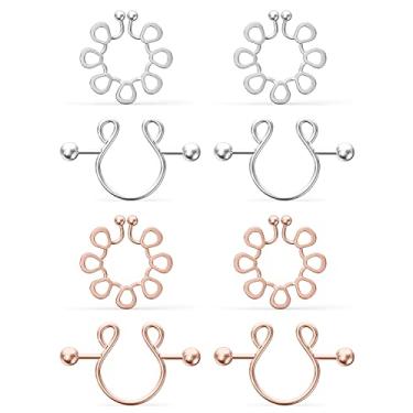 Imagem de Kadogohno Piercing de Mamilo Falso, Nariz, Aço Inoxidável, 8 Peças, 0.018 kg