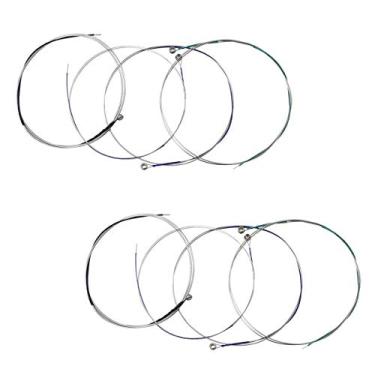 Imagem de JYsun Cordas de viola 2 conjuntos completos A D G C com núcleo de aço inoxidável niquelado, ponta de níquel cromado