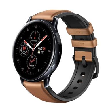Imagem de Pulseira de Couro Premium 20mm Compatível com Samsung Galaxy Watch 3 41mm / Galaxy Active 2 44mm / Galaxy Active 40mm / Galaxy Watch 42mm / Gear S2 / Gear Sport (Fivela Preta)