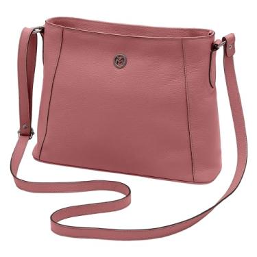 Imagem de Mariart Jasmim Bolsa Feminina Transversal de Couro Bovino Legítimo (Blush)