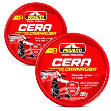 Imagem de KIT 2 Ceras Pasta Automotiva Tradicional Com Carnaúba 200G Pro auto