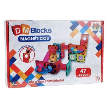 Imagem de Blocos De Construção Magnético 47 Peças Dm Toys - DMT6765
