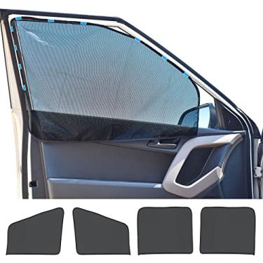 Imagem de EcoNour Para-sol magnético para janela lateral do carro (pacote com 4) | Protetor solar para janela de bebê com bloqueio de luz solar | Sombra solar frontal e traseira do carro para bebês | Acessórios