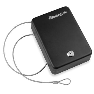 Imagem de SentrySafe SAFEMini Safe é um cofre com fechadura com chave para escritório ou dormitório que protege dinheiro, passaportes ou outros objetos de valor pequenos, exterior: 2,6 A x 5,9 L x 20,3 cm,