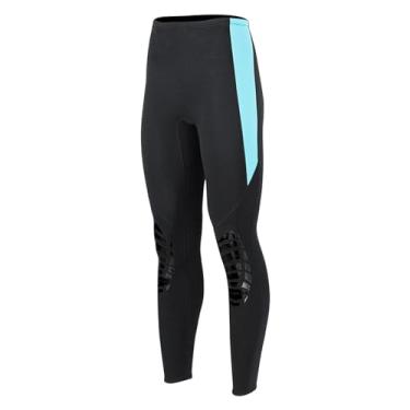 Imagem de Deevoka Calças de roupa de mergulho Calças de mergulho 1,5 mm Calças de surf de neoprene para mergulho com snorkel, natação e canoagem, Azul, XL Feminino