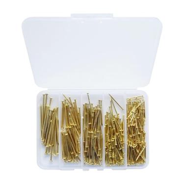 Imagem de Tachas de cabeça redonda com caixa decorativa prego móveis miniatura para pendurar quadro de imagem espelho, 350 ouro