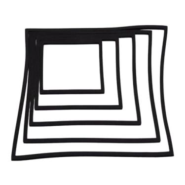 Imagem de Baoblaze 5 peças anéis de alimentação de peixes portáteis compacto eva leve aquário flutuante planta anéis tanque de peixes anéis de comida para aquário, PRETO