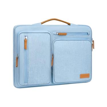 Imagem de MOSISO Capa protetora para laptop 360 de 15 polegadas e 15 polegadas compatível com MacBook Air M4 M3 M2 2025 2024 2023, Dell XPS Plus, capa de transporte aberta lateral com 4 bolsos e alça com zíper,