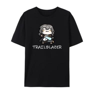 Imagem de Honkai: Camiseta Star Rail Character Brief Strokes Pattern Design manga curta 100% algodão, -B--Trailblazer2, G