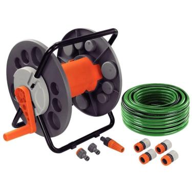 Imagem de Mangueira de Jardim 20 Metros com Enrolador e Kit Irrigação 9 Peças TRAMONTINA