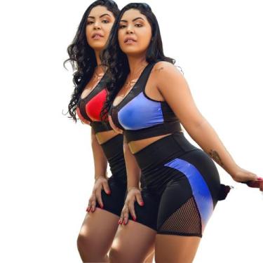 Imagem de Kit 2 Roupas De Academia Feminina Conjunto Ginástica Treino - WM, Verm