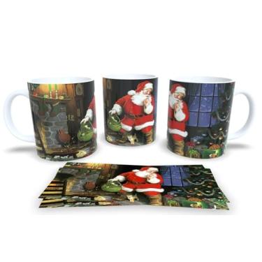 Imagem de Canecas de Porcelana Branca Personalizadas Papai Noel 3 (Mod.45)