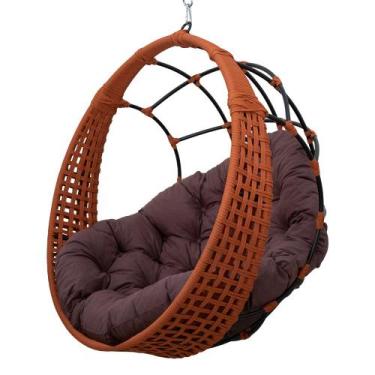 Imagem de Cadeira Balanço Ninho Suspenso em Corda Náutica Luxo - Acesse Móveis, 