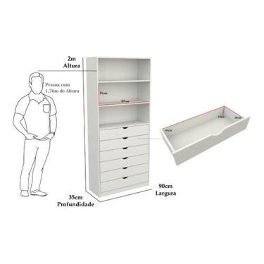 Imagem de Armário Prateleira Gaveteiro Misto M61 100%mdf Closet Loja - VETORIAL 