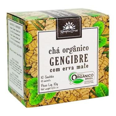 Imagem de Chá Orgânico Gengibre C/ Erva Mate 10 Sachês Kampo De Ervas