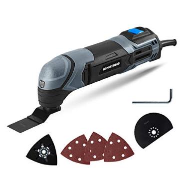 Imagem de Hammerhead Multiferramenta oscilante de 2,2 Amp com 1 lâmina de corte nivelado, 1 lâmina de serra semicírculo, 1 lixa de lixamento, 3 papéis de lixa - HAMT022