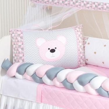 Imagem de Kit berço modelo urso macio com edredom e lençol de algodão confortave