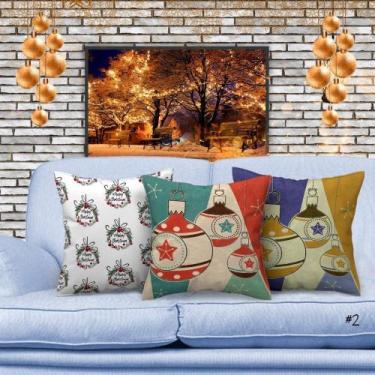 Imagem de Kit 3 Capas De Almofadas Natalinas Decoração Luxo - Gabi Flor, 7