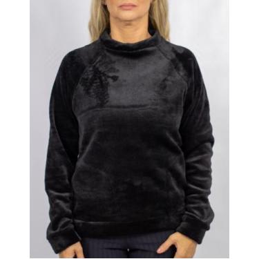 Imagem de Blusão Manga Longa de Fleece Gola Baixa - Cia B, Preto, G