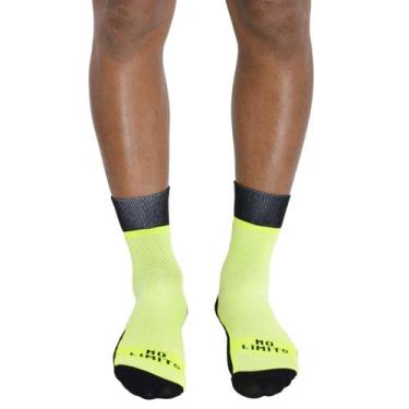 Imagem de Meia masculina cano médio para ciclista Apollo, Limão fluor 2