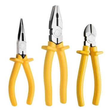 Imagem de Kit 3 Ferramentas Alicate Universal Corte Bico 1000v Isolado - Tramont