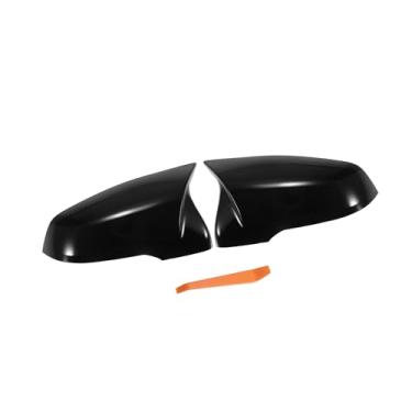 Imagem de VekAuto 1 par de tampa do espelho do lado do passageiro do motorista retrovisor do carro preto brilhante para BMW X1 F48 2 Series F45 F46 2016-2023 capas de proteção de espelho acabamentos externos