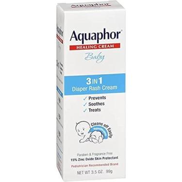 Imagem de Aquaphor Baby Diaper Rash Cream 3-in-1 Rash Relief 3.5oz tube