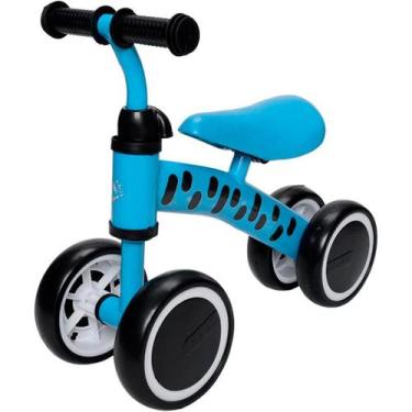 Imagem de Andador Sem Pedal Bebe Equilibrio 4 Rodas Bicicleta Azul - Zippy Toys